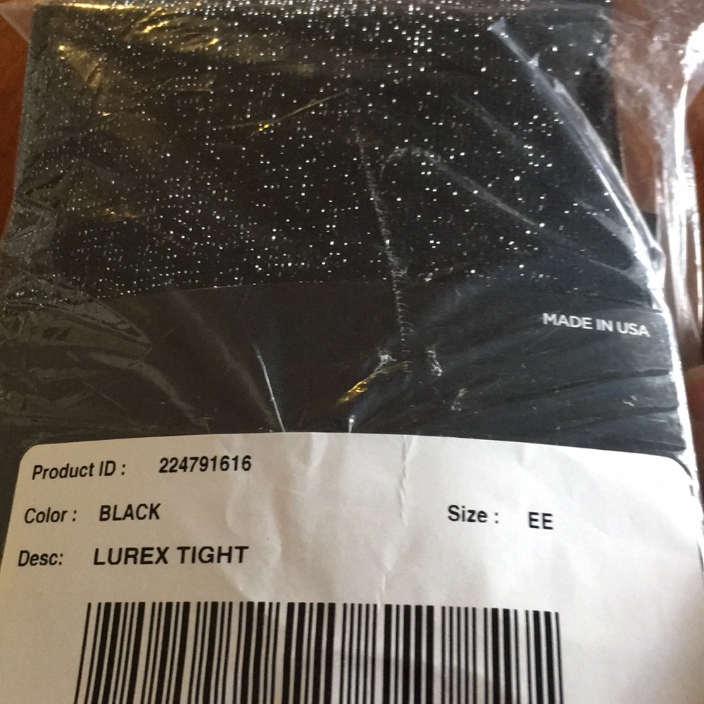 Black lurex tights Avenue size EE 280-335 lbs NWT